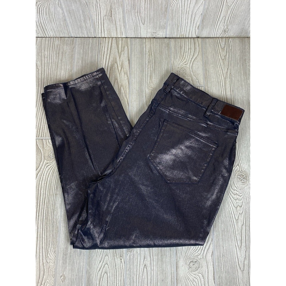 lands end high rise slim ankle‎ metallic 20w